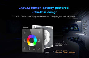G.W.S. LED LED 12-24V DC RGB/RGBW Controller VP + 1 Zone Panel Remote Control 1*CR2032 Battery TW4