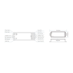 G.W.S. LED LED 12-24V DC RGB/RGBW Controller VP + 1 Zone Remote Control RT4