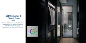 G.W.S. LED LED 12-48V DC Dimming Controller V1-L + 4 Zone Panel Remote Control 100-240V AC Input T11-1