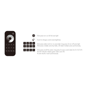 G.W.S. LED LED 12-48V DC Dimming Controller V1-L + 8 Zone Remote Control RT8