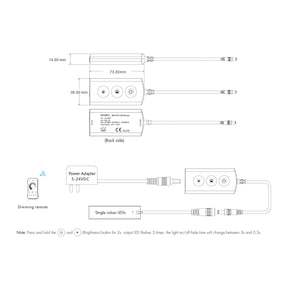 G.W.S. LED LED 5-24V DC Dimming Wifi Controller Tuya APP 1CH*5A 2.4GHz RF VD1(WT)
