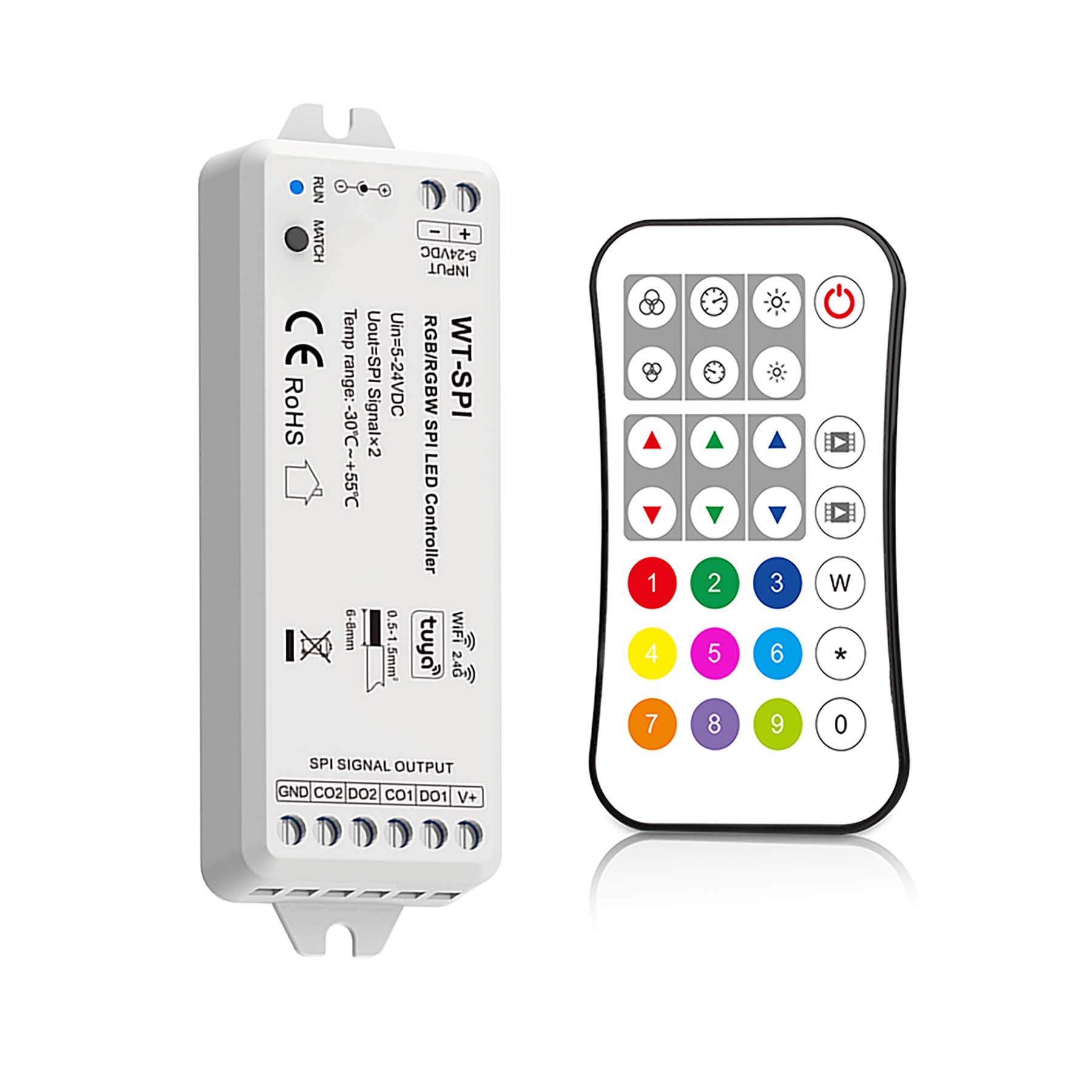 G.W.S. LED LED 5-24V DC SPI Pixel Wifi Controller WT-SPI + 1 Zone Remote Control R9