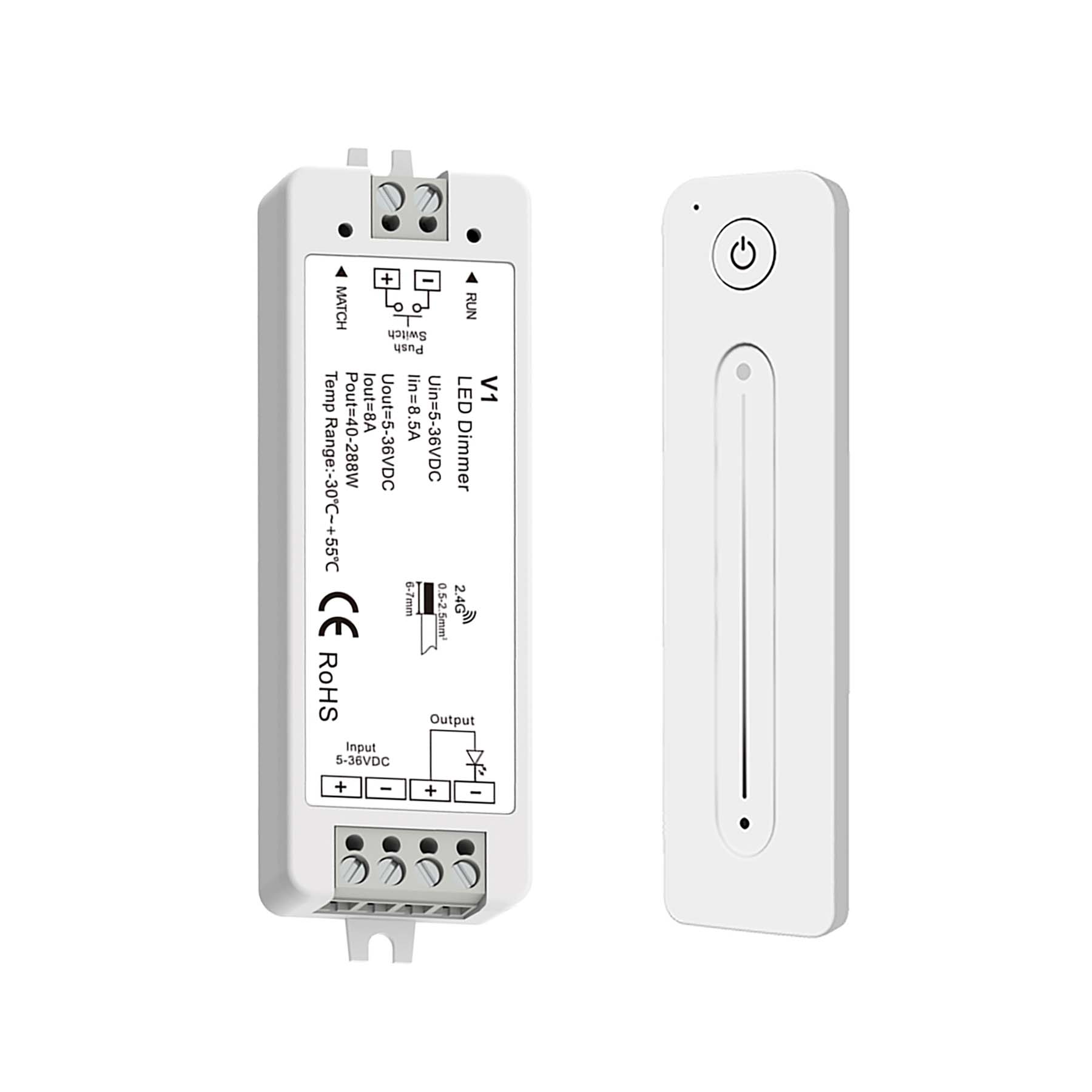 G.W.S. LED LED 5-36V DC Dimming Controller V1 + 1 Zone Remote Control R11