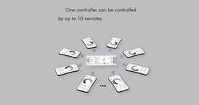 G.W.S. LED LED 5-36V DC Dimming Controller V1 + 4 Zone Panel Remote Control 2*AAA Battery T21