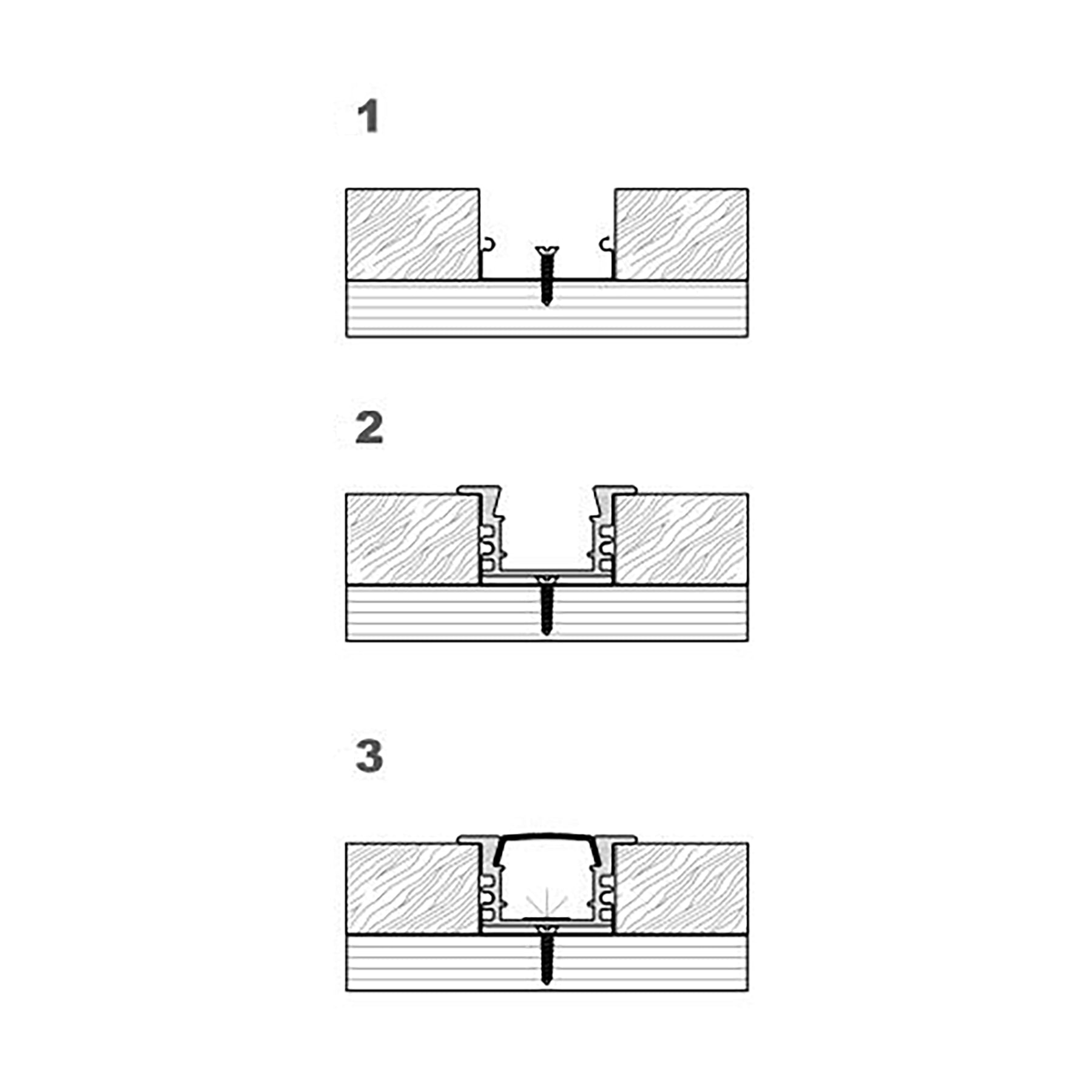 G.W.S. LED LED Aluminium Profile Recessed 006B-Y2412