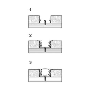 G.W.S. LED LED Aluminium Profile Recessed 006B-Y2412