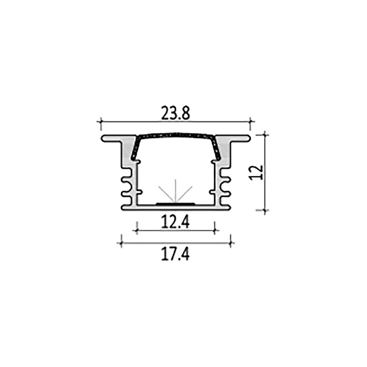 G.W.S. LED LED Aluminium Profile Recessed 006B-Y2412