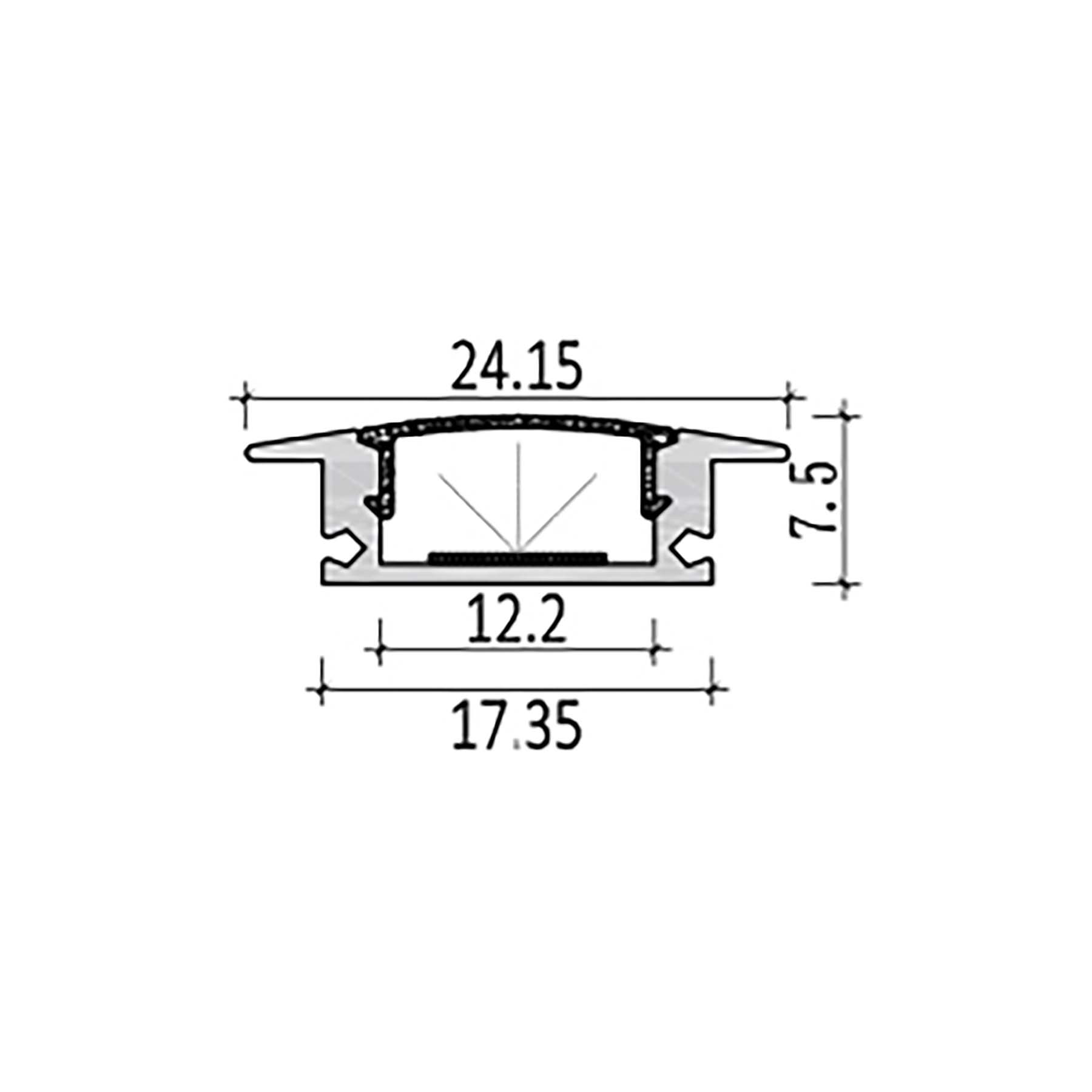 G.W.S. LED LED Aluminium Profile Recessed 014-Y2407