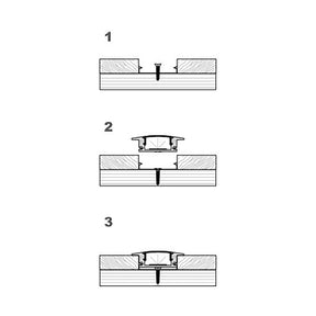 G.W.S. LED LED Aluminium Profile Recessed 014-Y2407