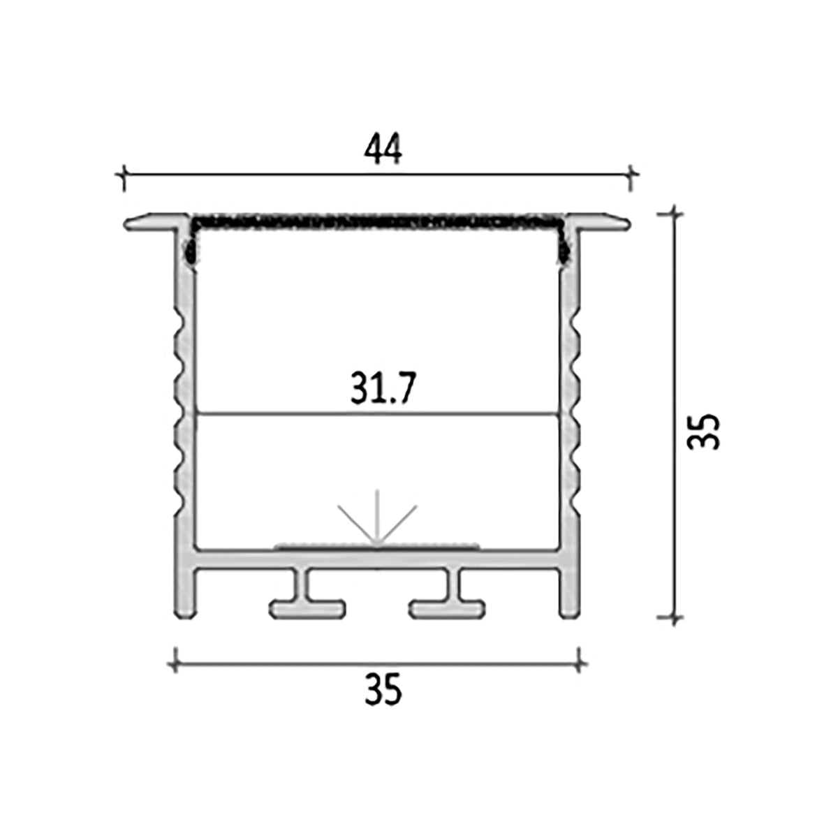 G.W.S. LED LED Aluminium Profile Recessed 109-Y4435