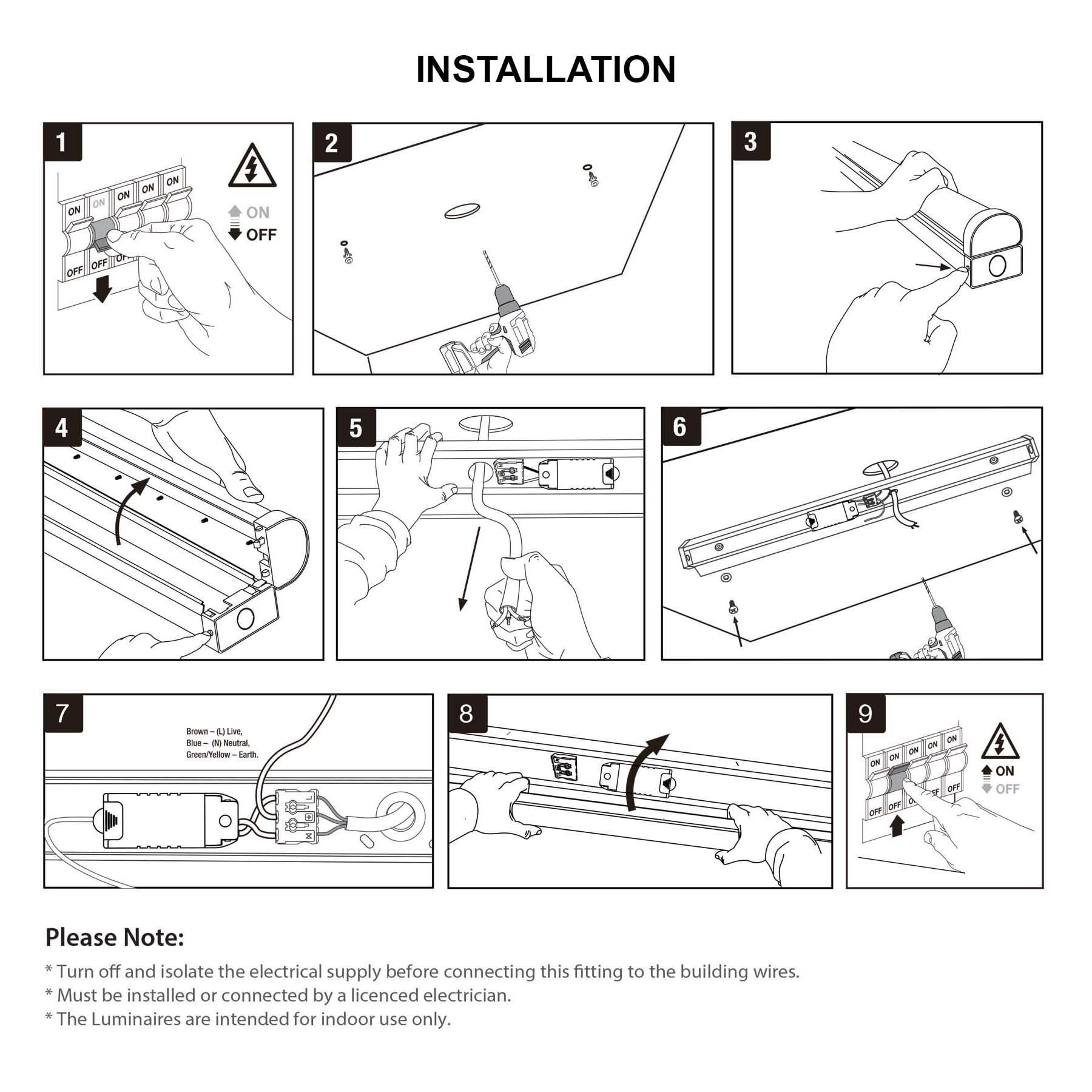 G.W.S. LED LED Batten Lights LED Nova Batten Light Standard 3CCT 3 Powers