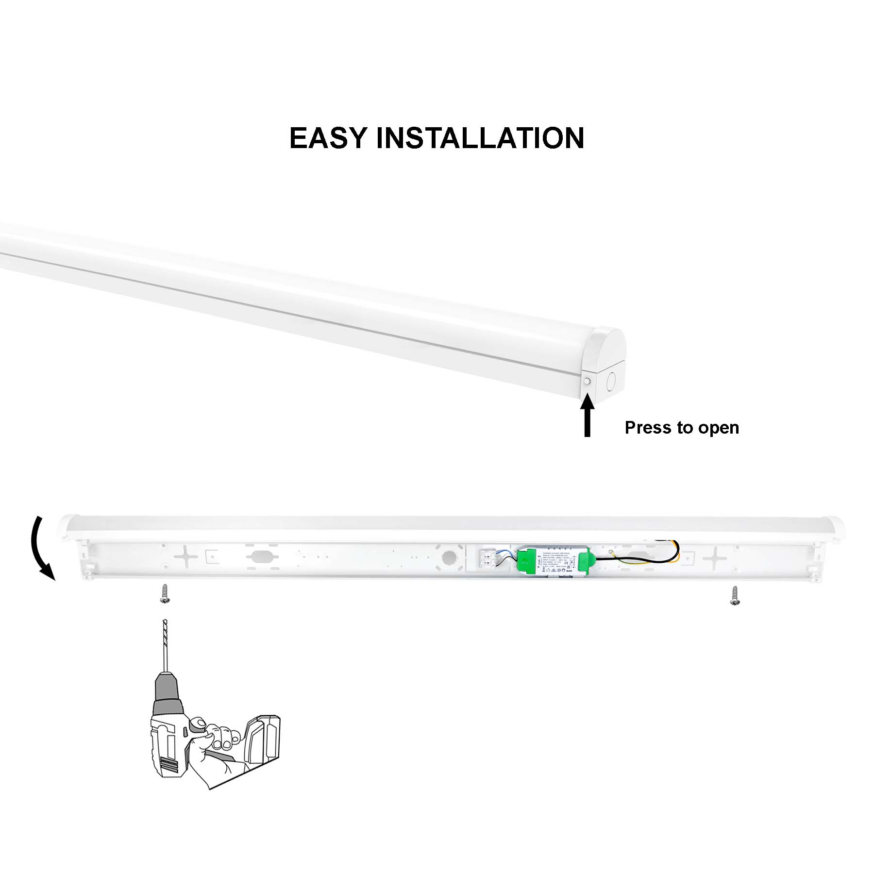 G.W.S. LED LED Batten Lights LED Nova Batten Light With Microwave Sensor & Emergency 3CCT 3 Powers