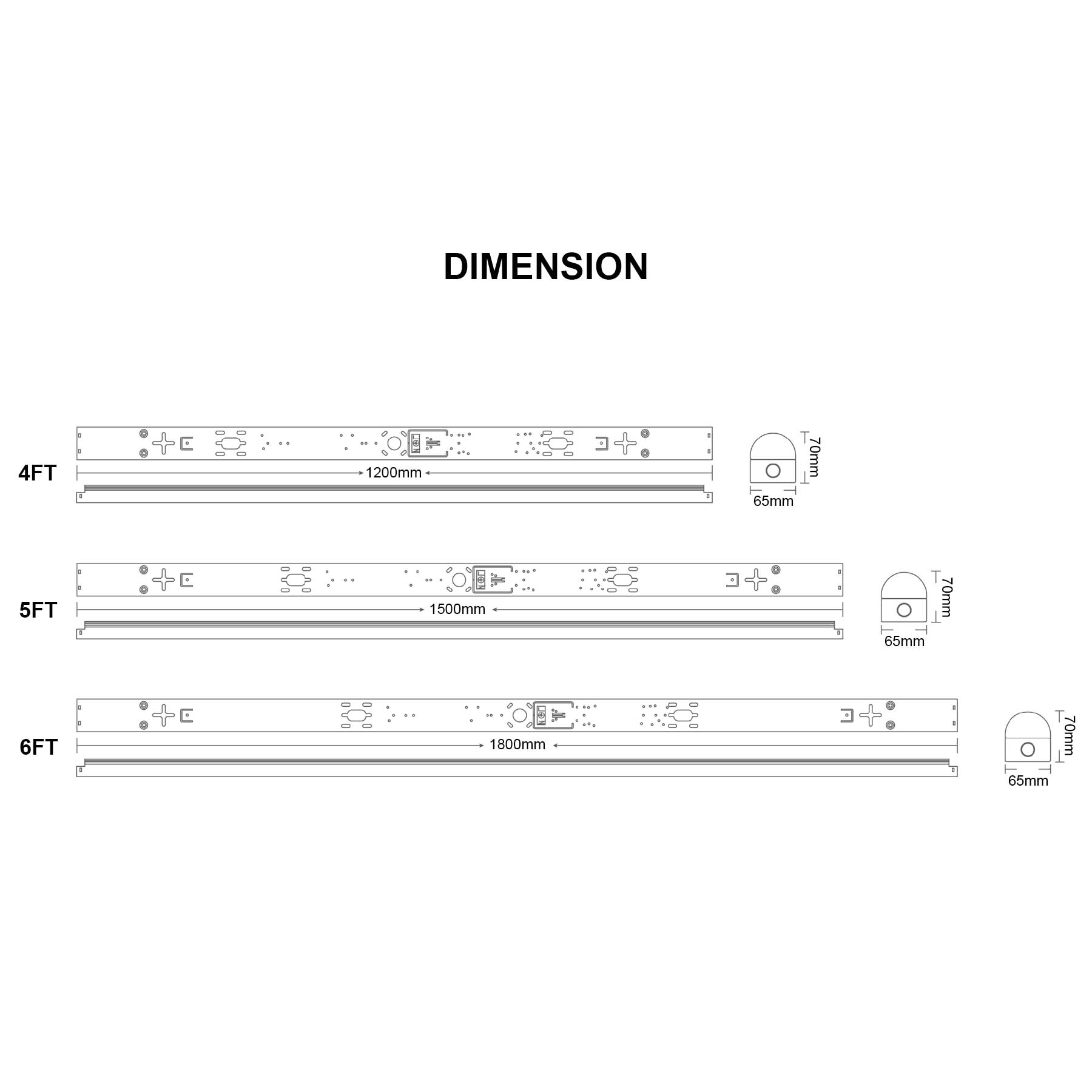 G.W.S. LED LED Batten Lights LED Nova Batten Light With Motion Sensor 3CCT 3 Powers