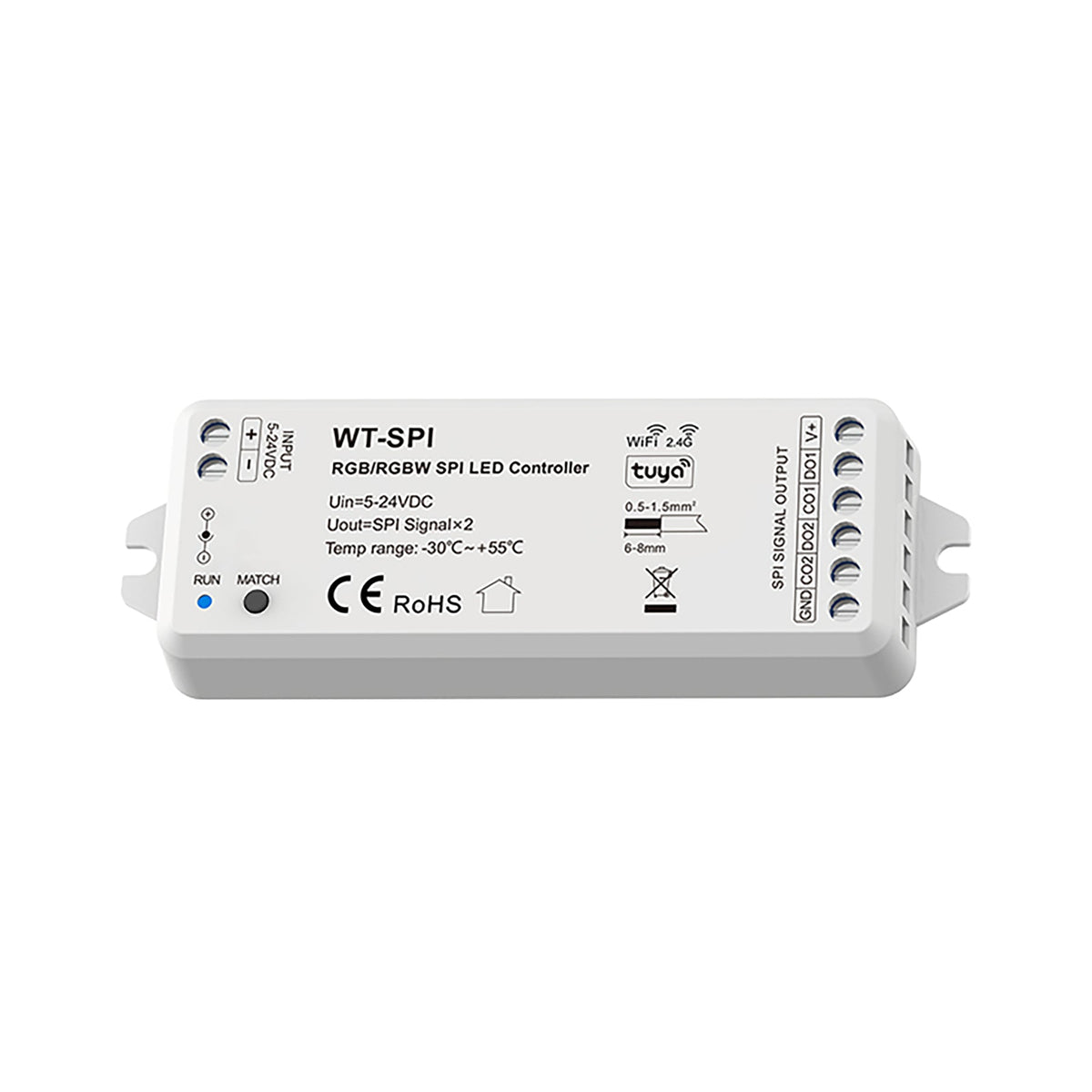 G.W.S. LED LED Controllers 5-24V DC WiFi & RF Pixel SPI LED Controller WT-SPI (Tuya App)