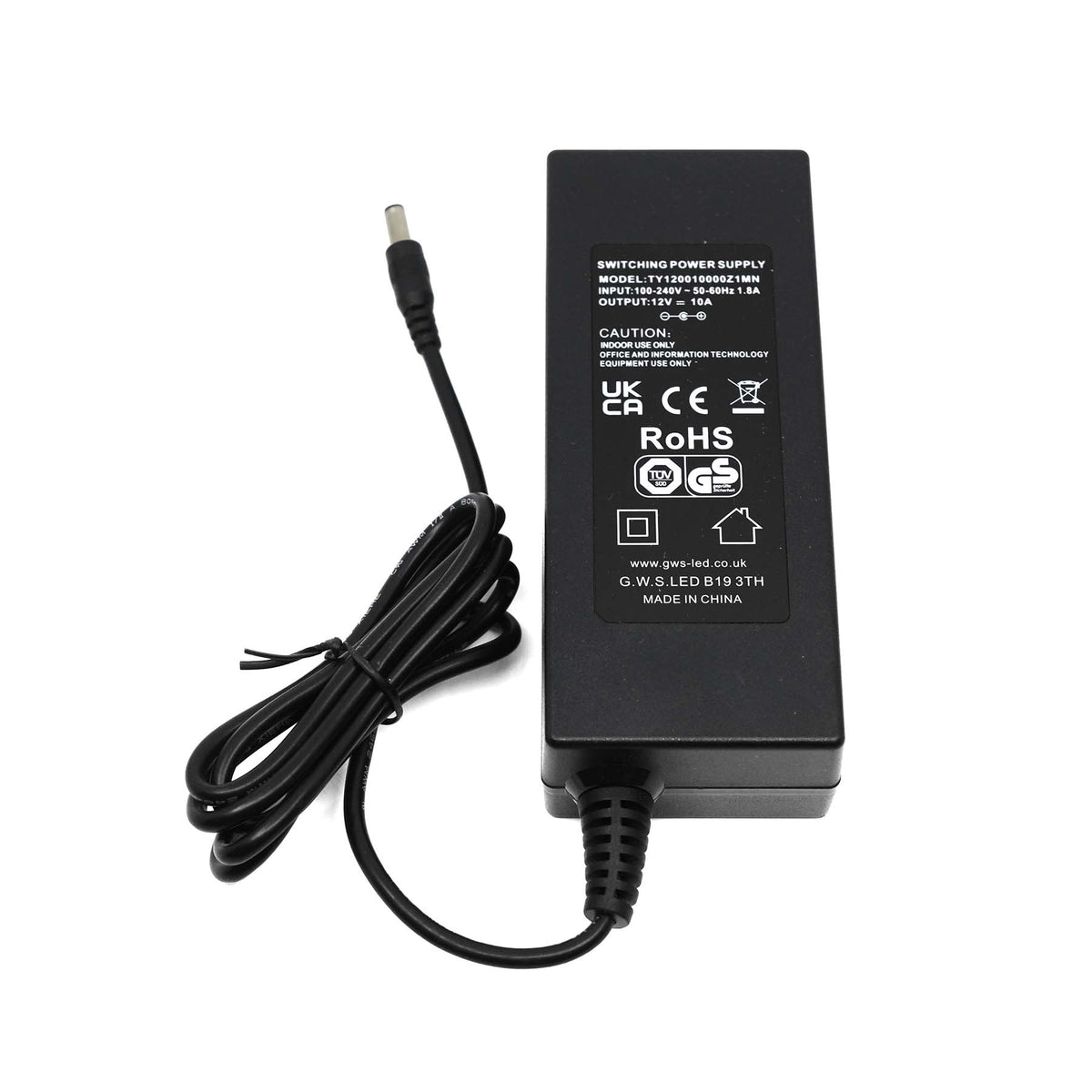 G.W.S. LED LED Drivers/LED Power Supplies 12V / 120W Plug & Play LED Power Supply Transformer DC 12V 120W 10A IP20