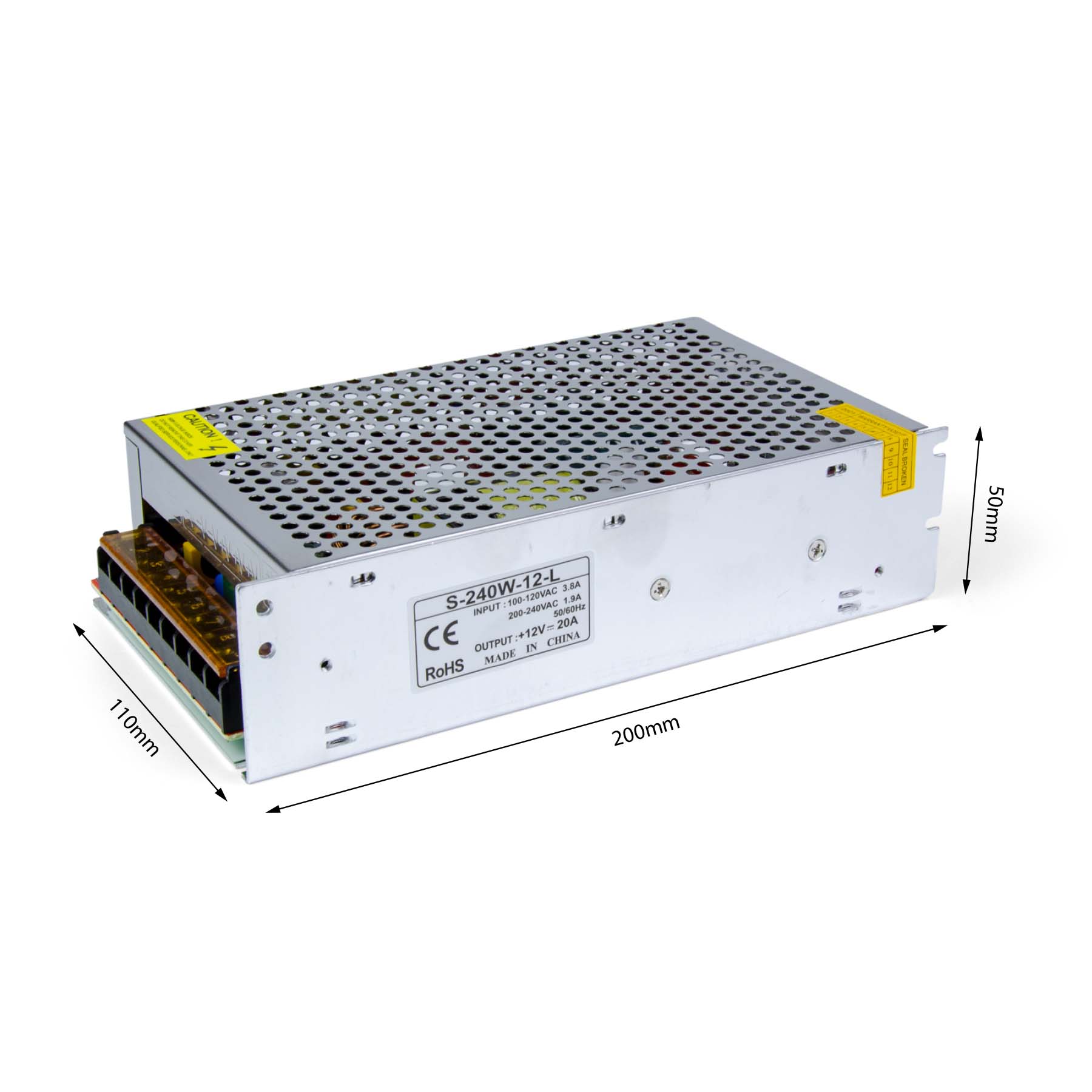 24V DC Switching Power Supply - LED Transformer 240V AC Input, 2A-20A, IP20