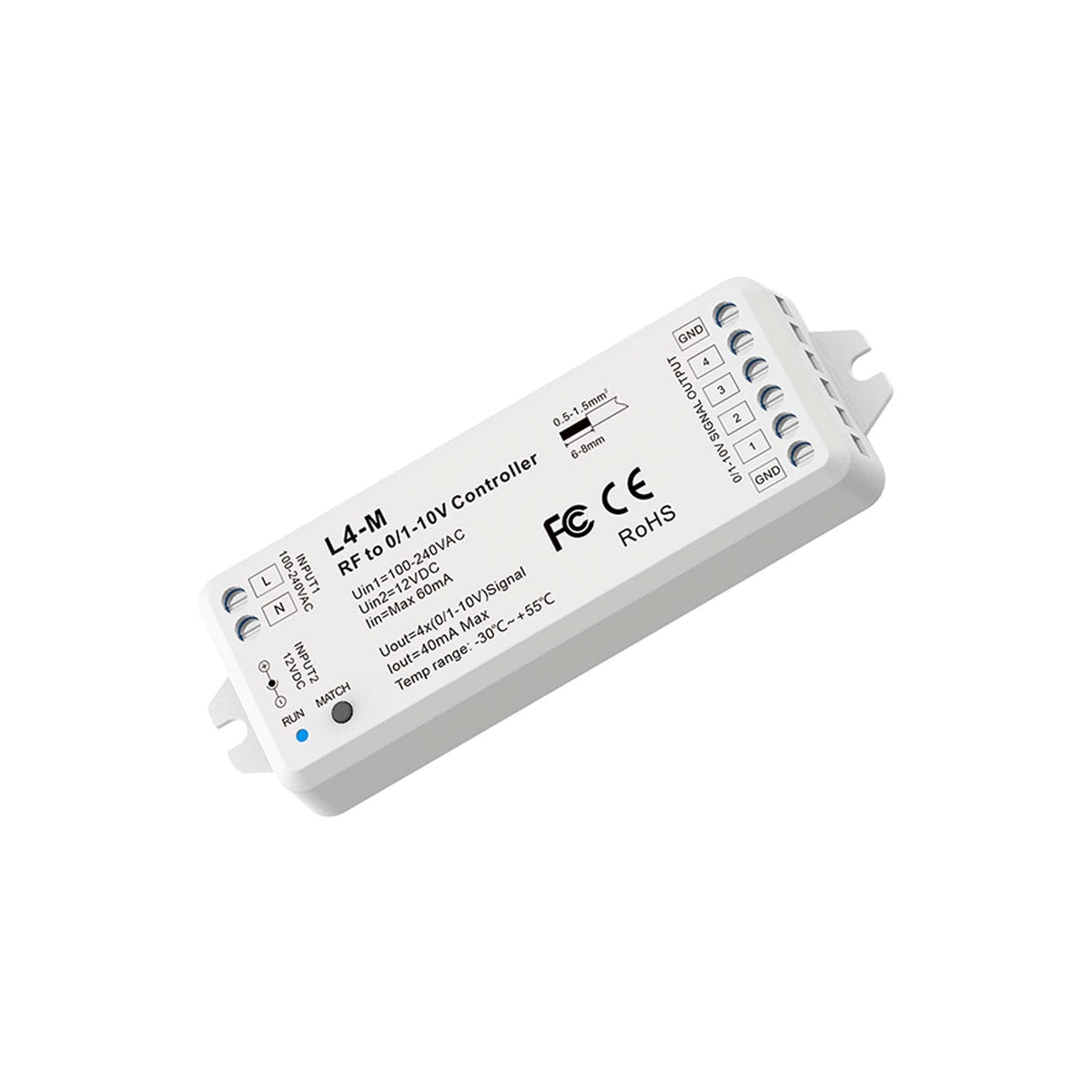 G.W.S. LED LED RF To 4 Channels 0-10V Dimmer L4-M