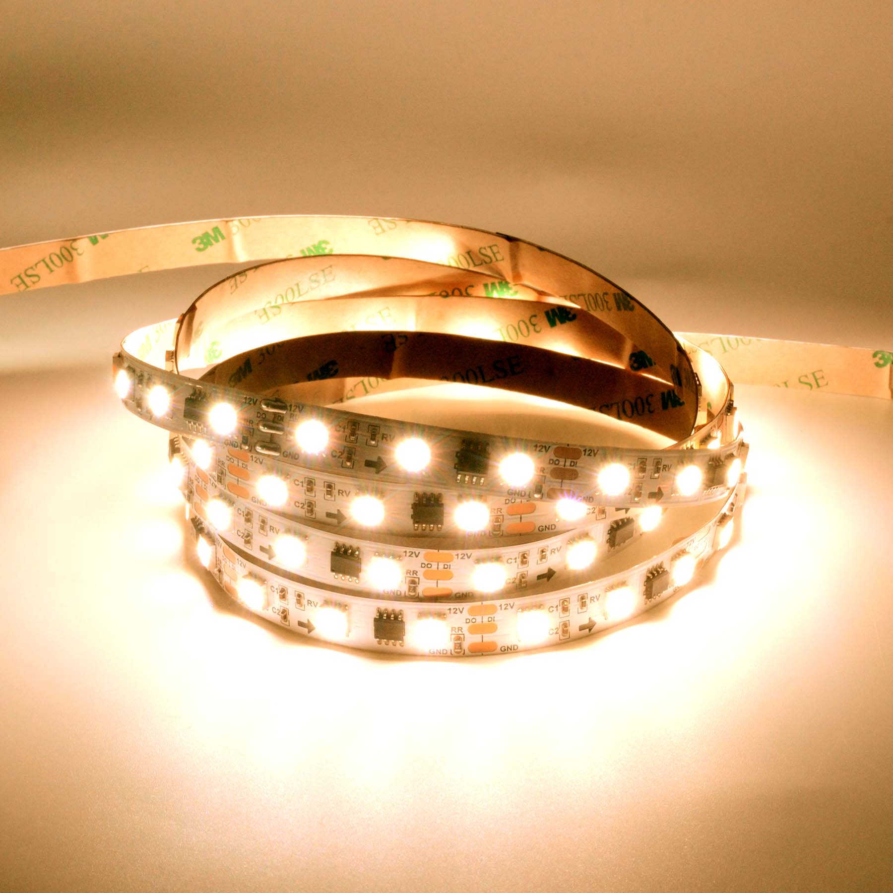 G.W.S. LED LED Strip Lights 5M / SPI RGBWW LED 5050 Strip Light, 5M Reel, IP20, 12V, 60 LEDs/M, 20 Pixels/M, SPI Digital Pixel RGB+Warm White