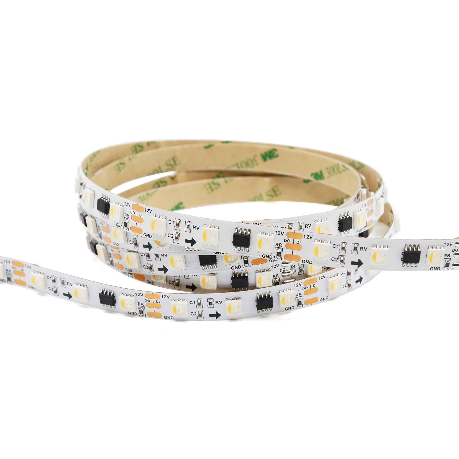 G.W.S. LED LED Strip Lights 5M / SPI RGBWW LED 5050 Strip Light, 5M Reel, IP20, 12V, 60 LEDs/M, 20 Pixels/M, SPI Digital Pixel RGB+Warm White