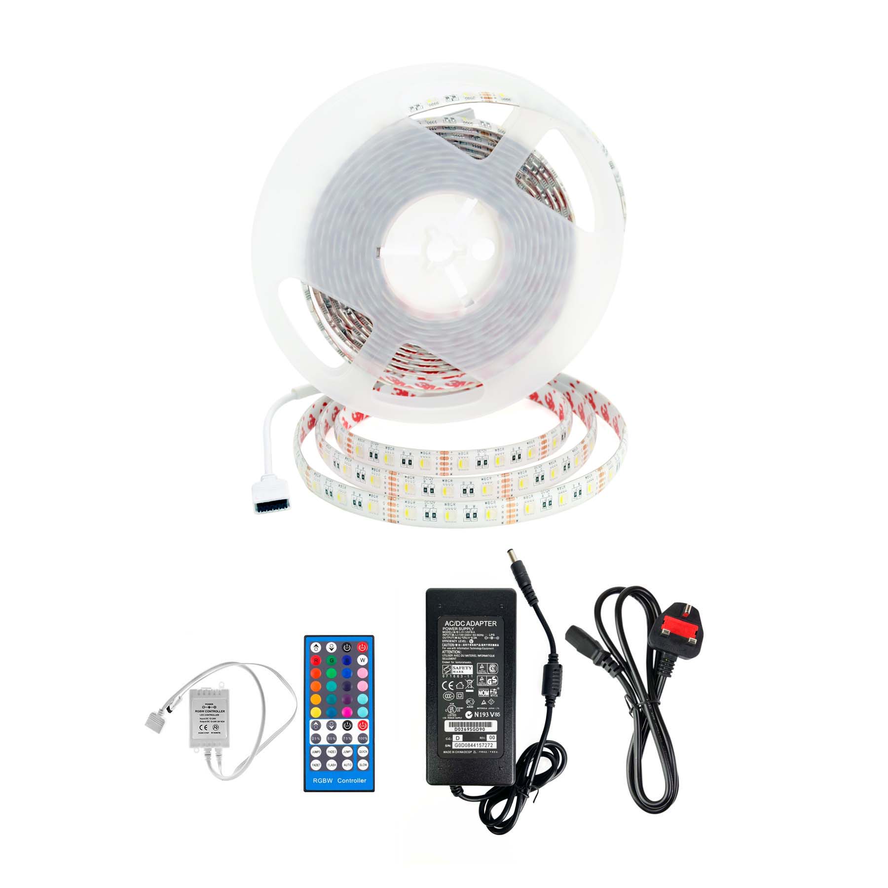 G.W.S. LED LED Strip Lights LED 5050 Strip Light, 5M Reel, IP44, 12V, 60 LEDs/M, RGB+White