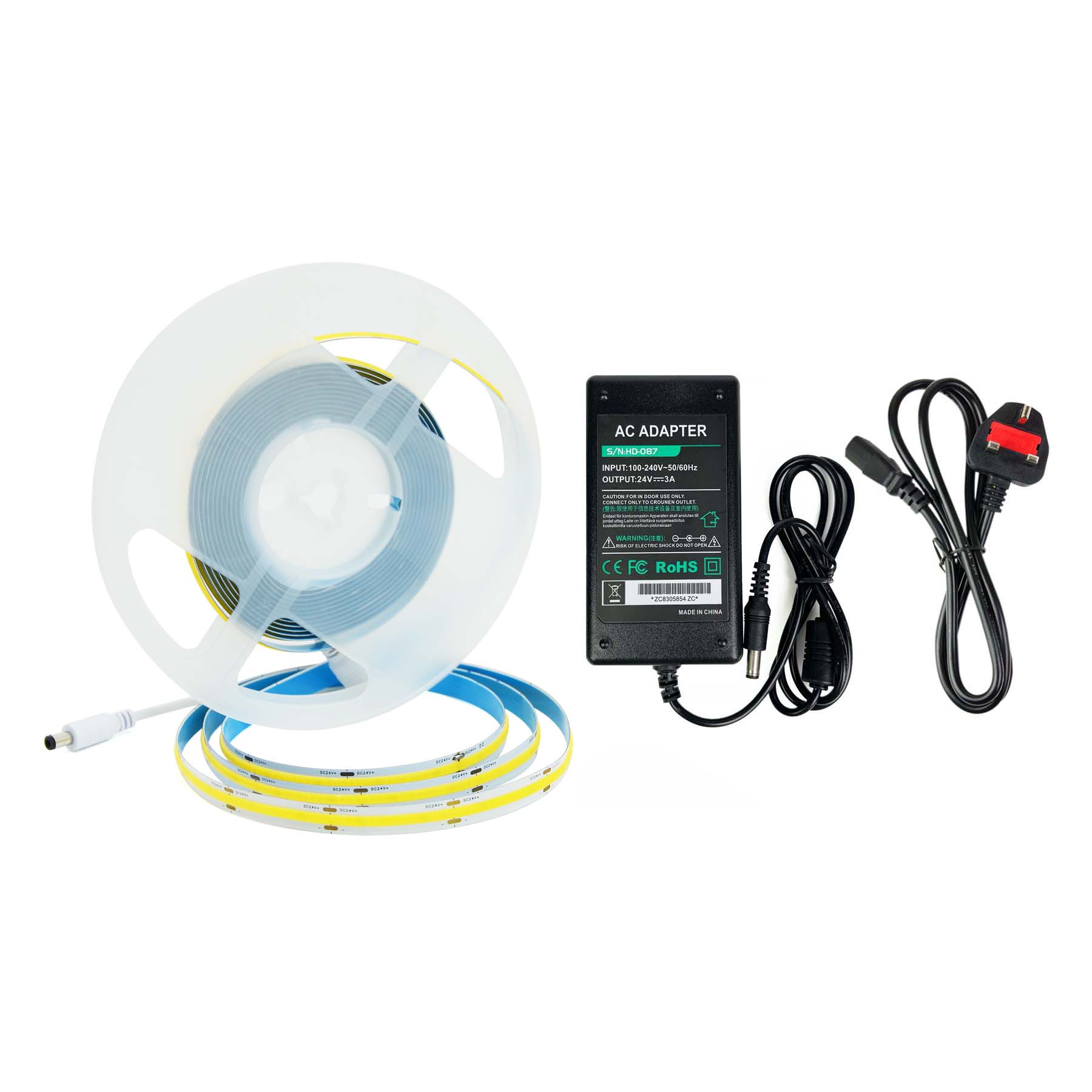 G.W.S. LED LED Strip Lights LED COB Strip Light, Seamless, 5M Reel, IP20, 12V/24V, 10mm Wide
