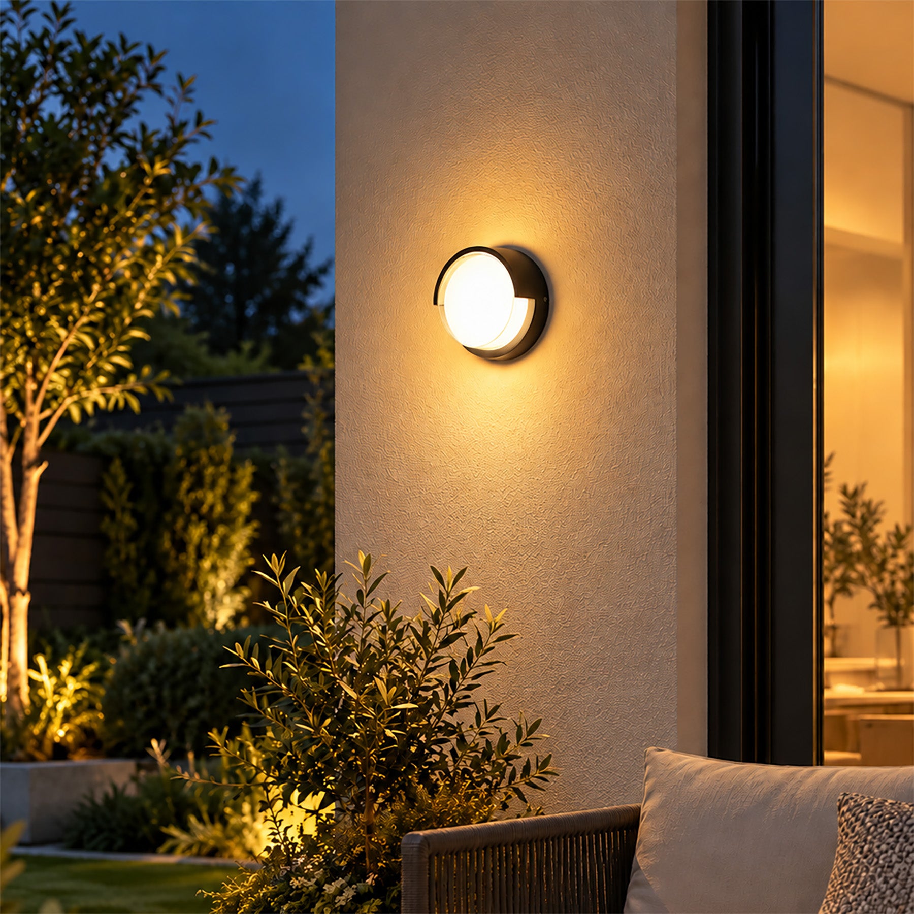 G.W.S. LED LED Wall Lights 12W Black Round LED Wall Light (WL-C-RD)