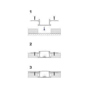 G.W.S. LED Plaster-In Trimless Recessed LED Aluminium Profile 122-C6214