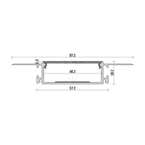 G.W.S. LED Plaster-In Trimless Recessed LED Aluminium Profile 186-C9718