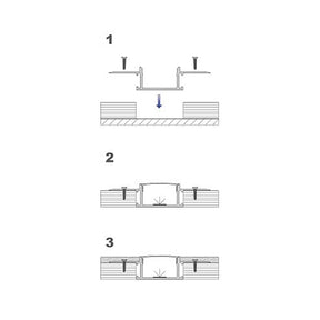 G.W.S. LED Plaster-In Trimless Recessed LED Aluminium Profile 186-C9718