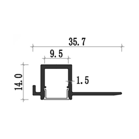 G.W.S. LED Plaster-In Trimless Recessed LED Aluminium Profile 35.7x14mm (319)