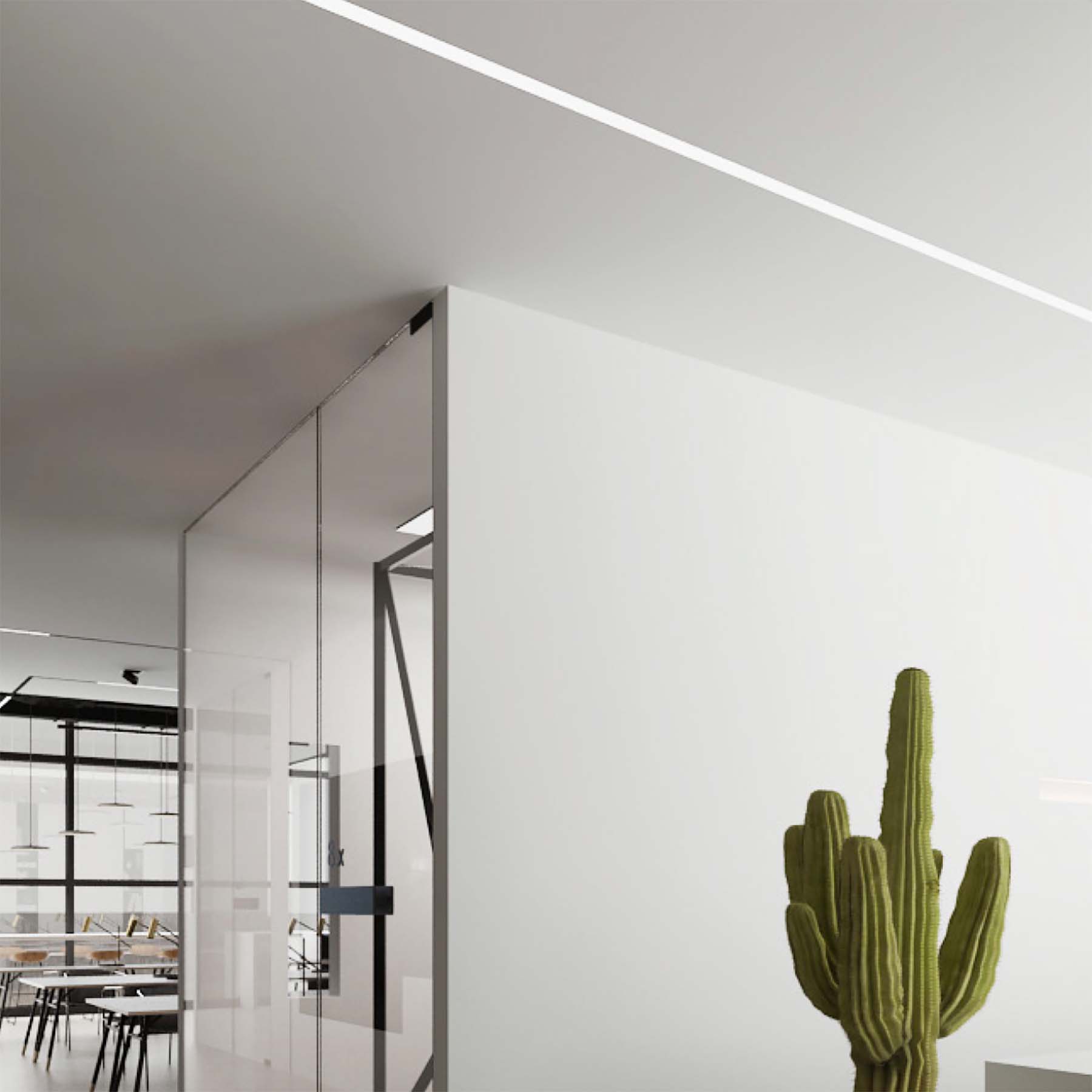 G.W.S. LED Plaster-In Trimless Recessed LED Aluminium Profile 61.45x14mm (122-C6214)