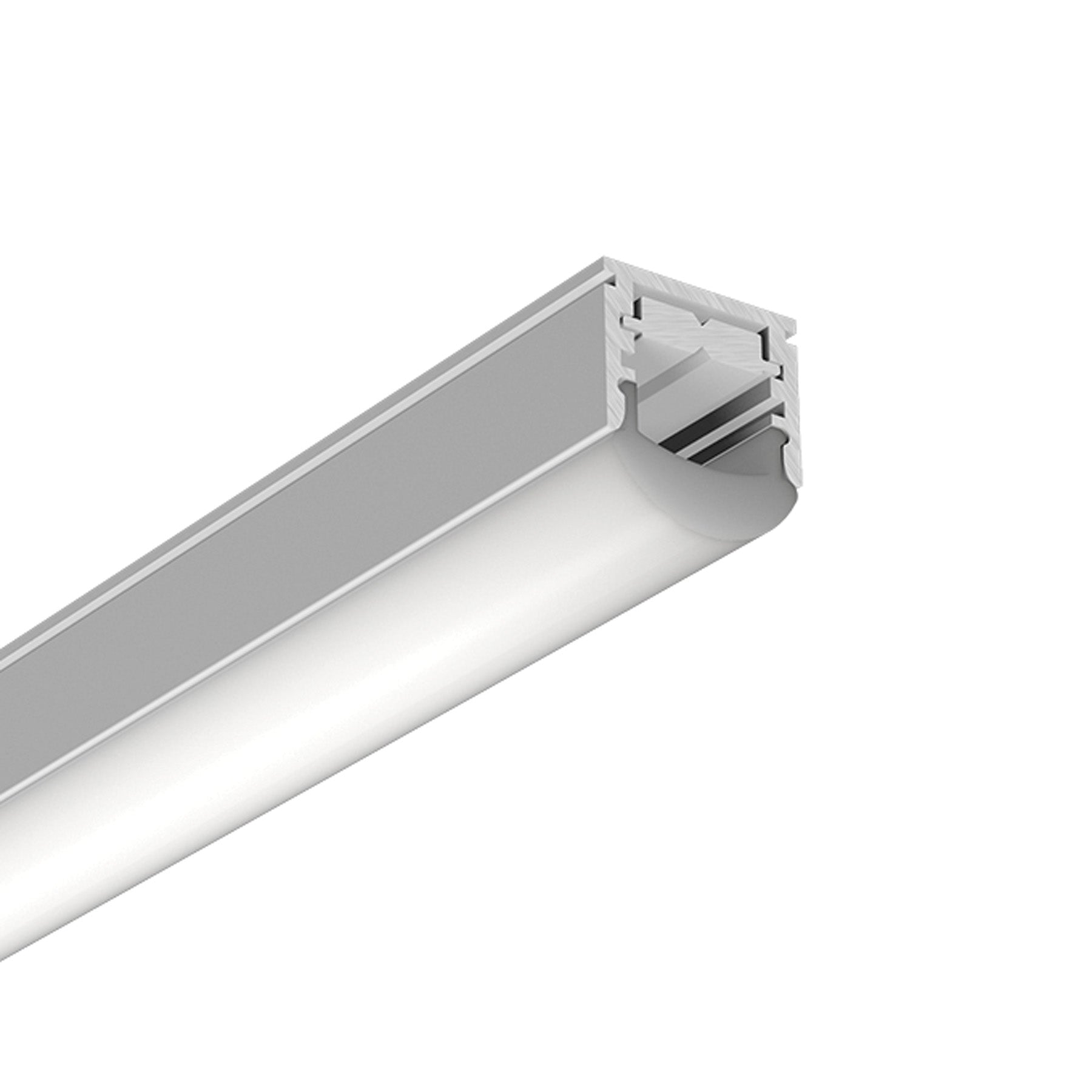 G.W.S. LED Silver / 1M / 1 Adjustable Beam Angle Surface Mounted LED Aluminium Profile – 15° to 90° (342-M1619)