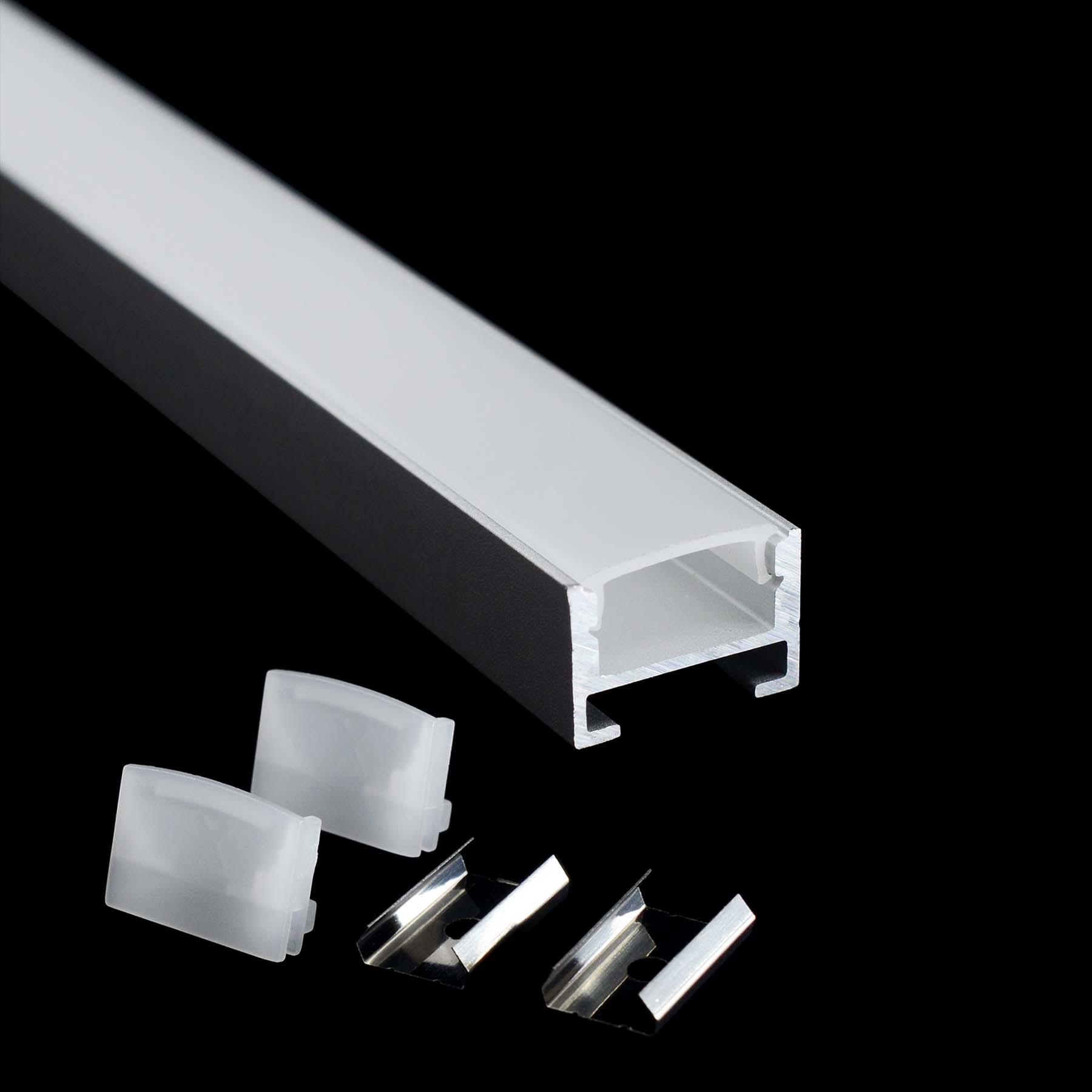 G.W.S. LED Slim Surface Mounted Invisible Brackets LED Aluminium Profile 16.2x11mm (570)