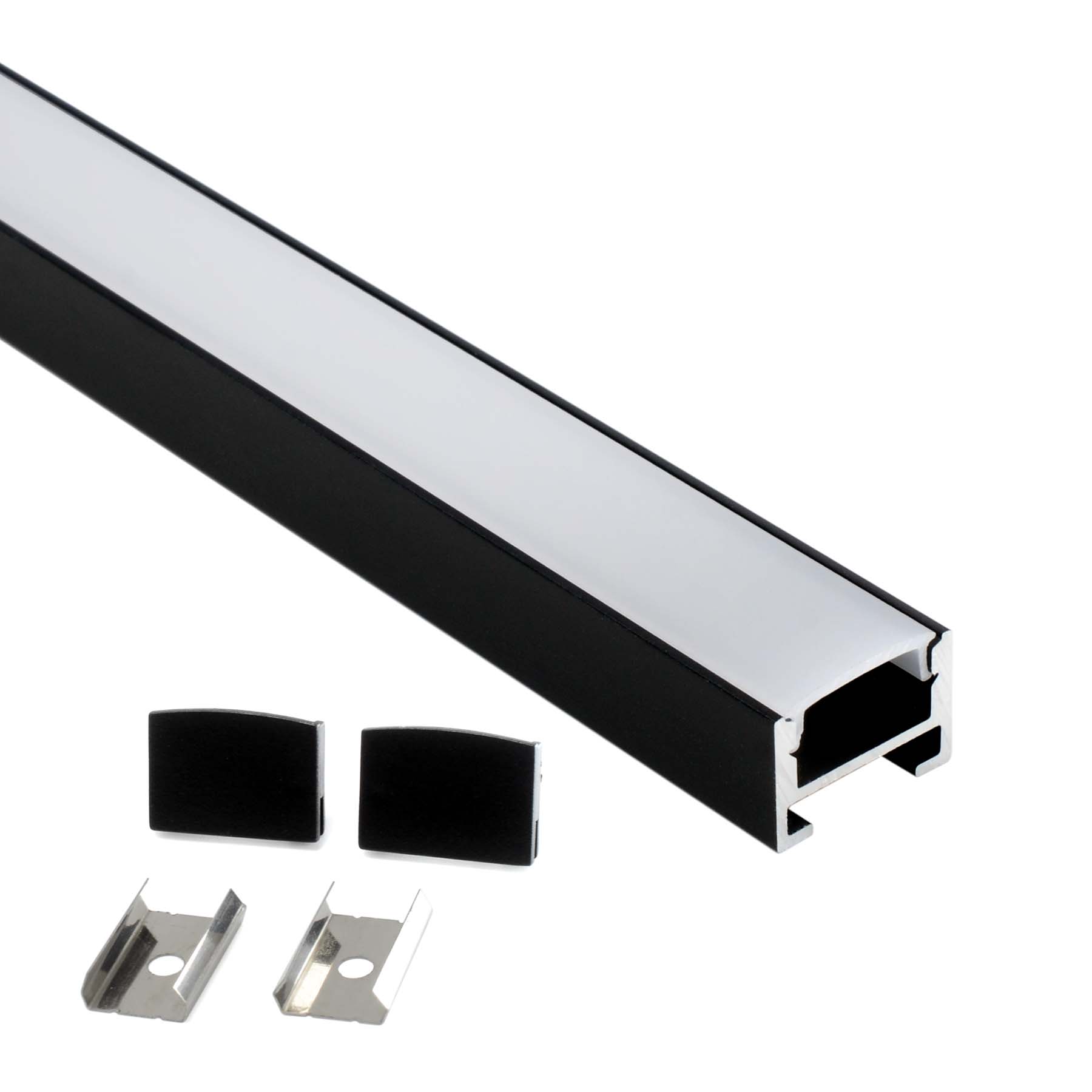 G.W.S. LED Slim Surface Mounted Invisible Brackets LED Aluminium Profile 16.2x11mm (570)