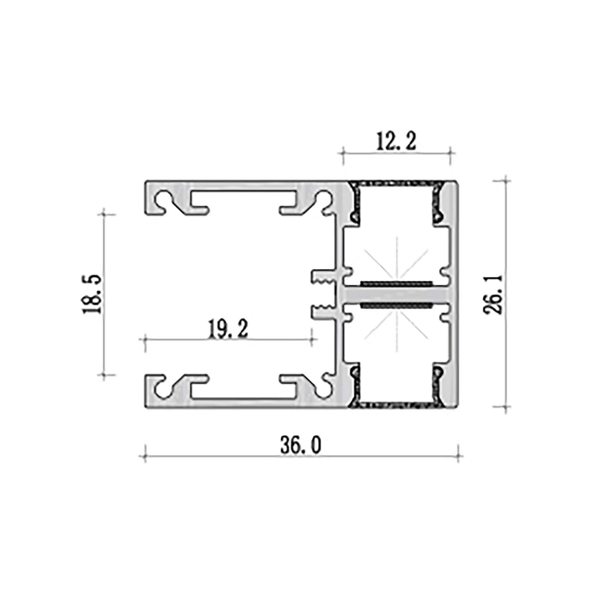 G.W.S. LED Stair / Floor LED Aluminium Profile 36x26.1mm (231-M3626)