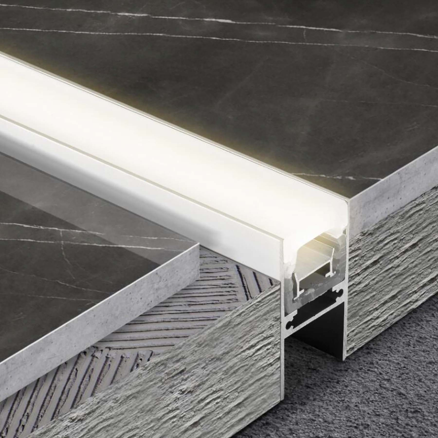 G.W.S. LED Stair Inground LED Aluminium Profile 25.2x43.6mm (246-D2544)