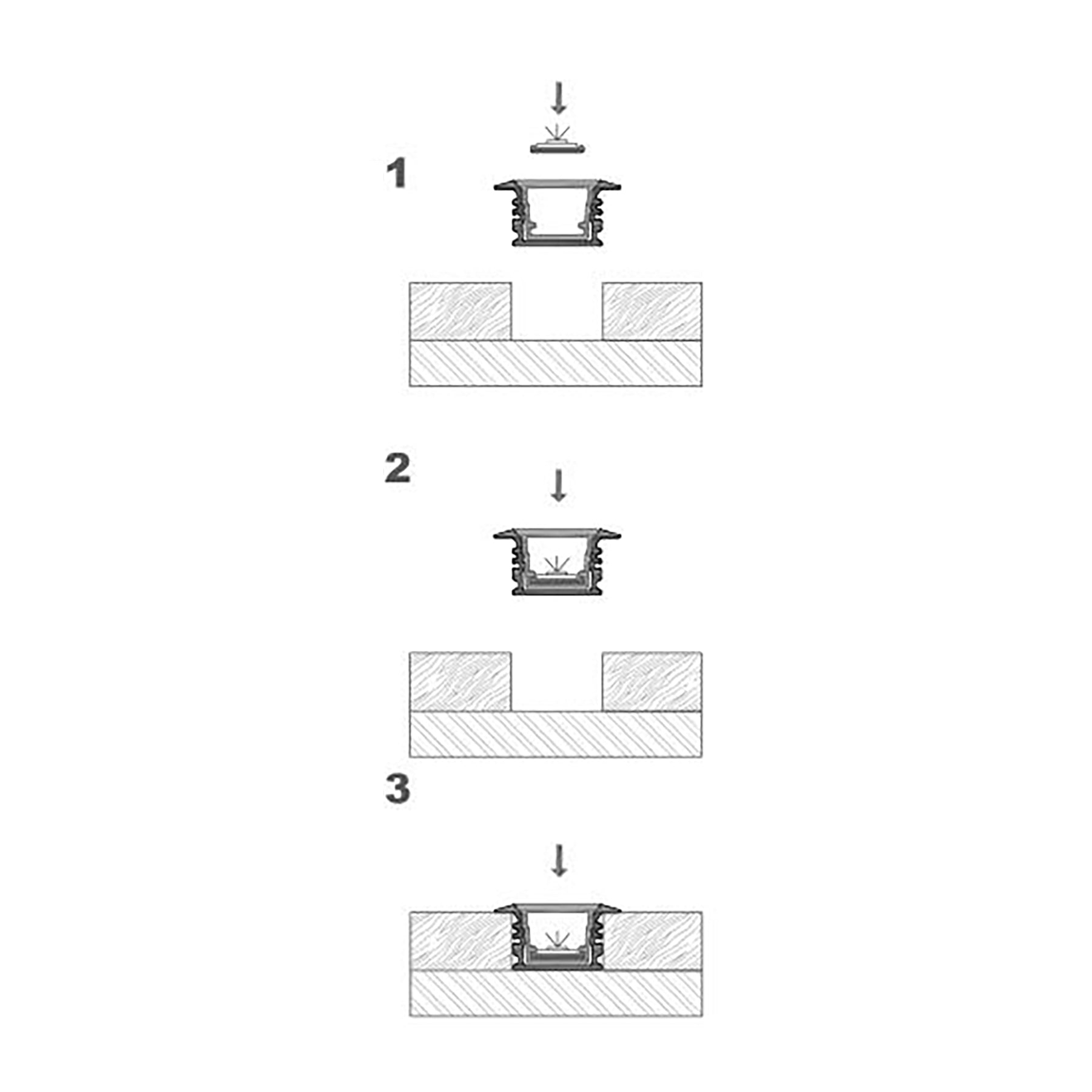G.W.S. LED Stair Inground LED Aluminium Profile 25x12.9mm (295-D2513)