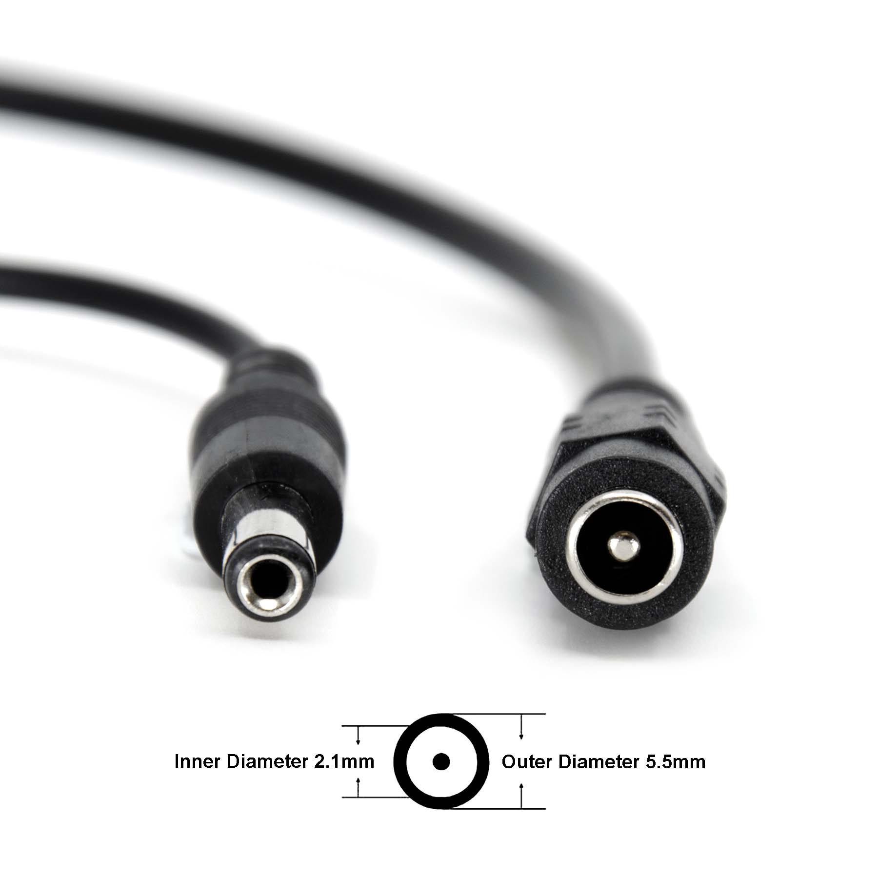 G.W.S. LED Strip Connectors 1 Female to 2 Male 5.5mmx2.1mm DC Power Splitter Cable