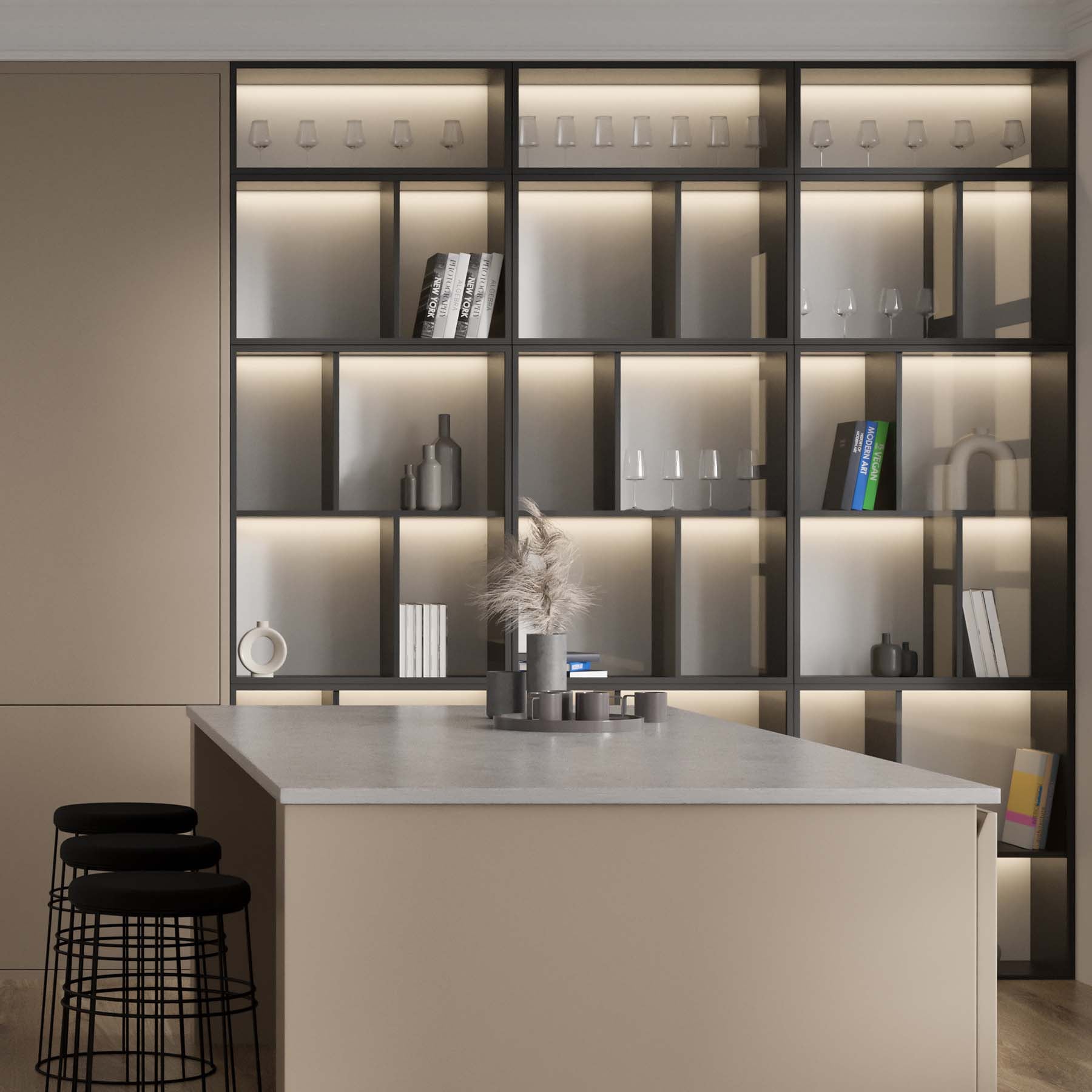 G.W.S. LED Surface Mounted Cabinet Shelving LED Aluminium Profile 19x8.5mm (560)