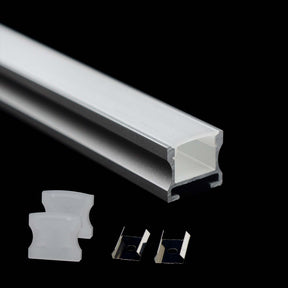 G.W.S. LED Surface Mounted Invisible Brackets LED Aluminium Profile 17x14.3mm (571)