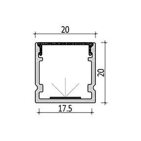 G.W.S. LED Surface Mounted LED Aluminium Profile 168-M2020