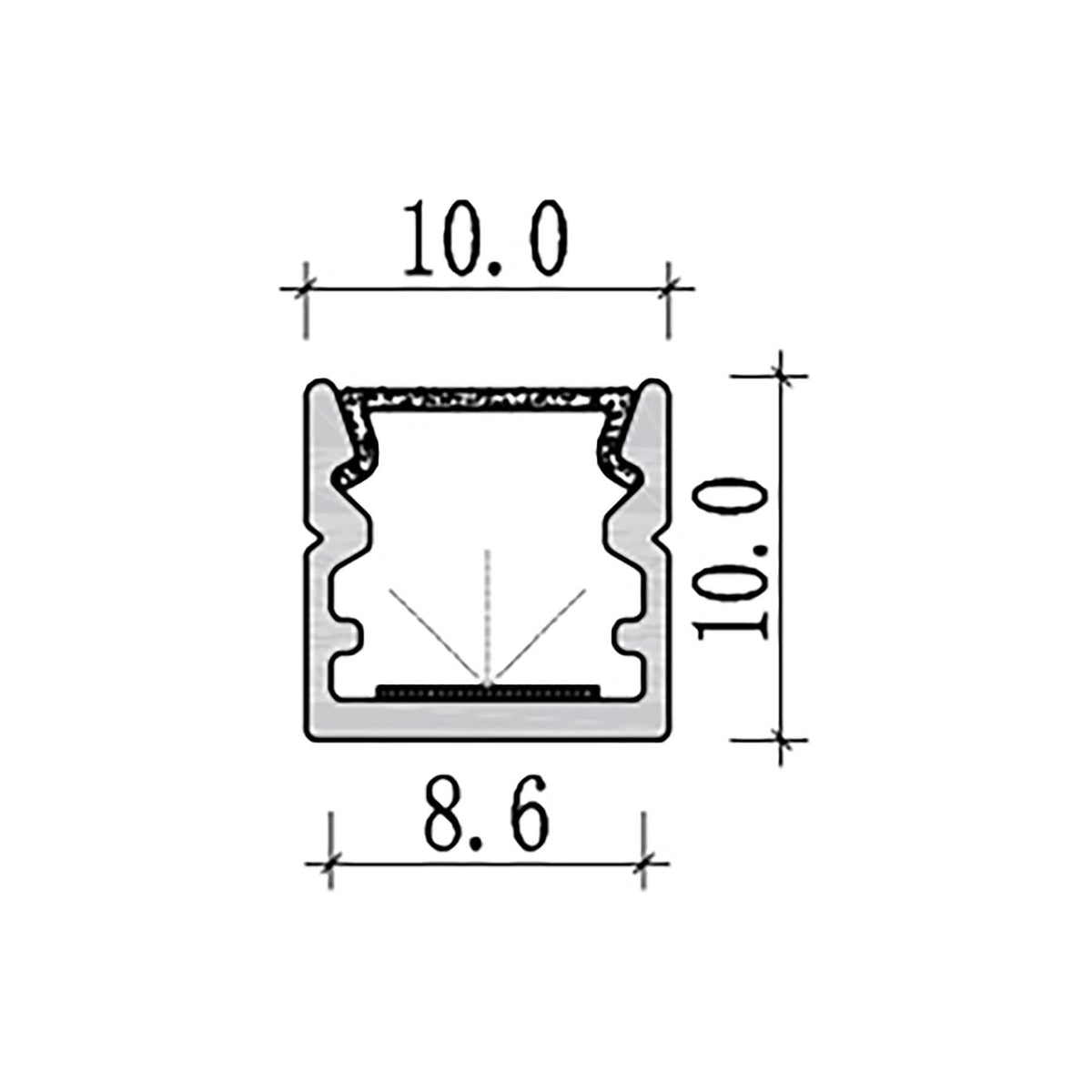 G.W.S. LED Surface Mounted LED Aluminium Profile 196-M1010