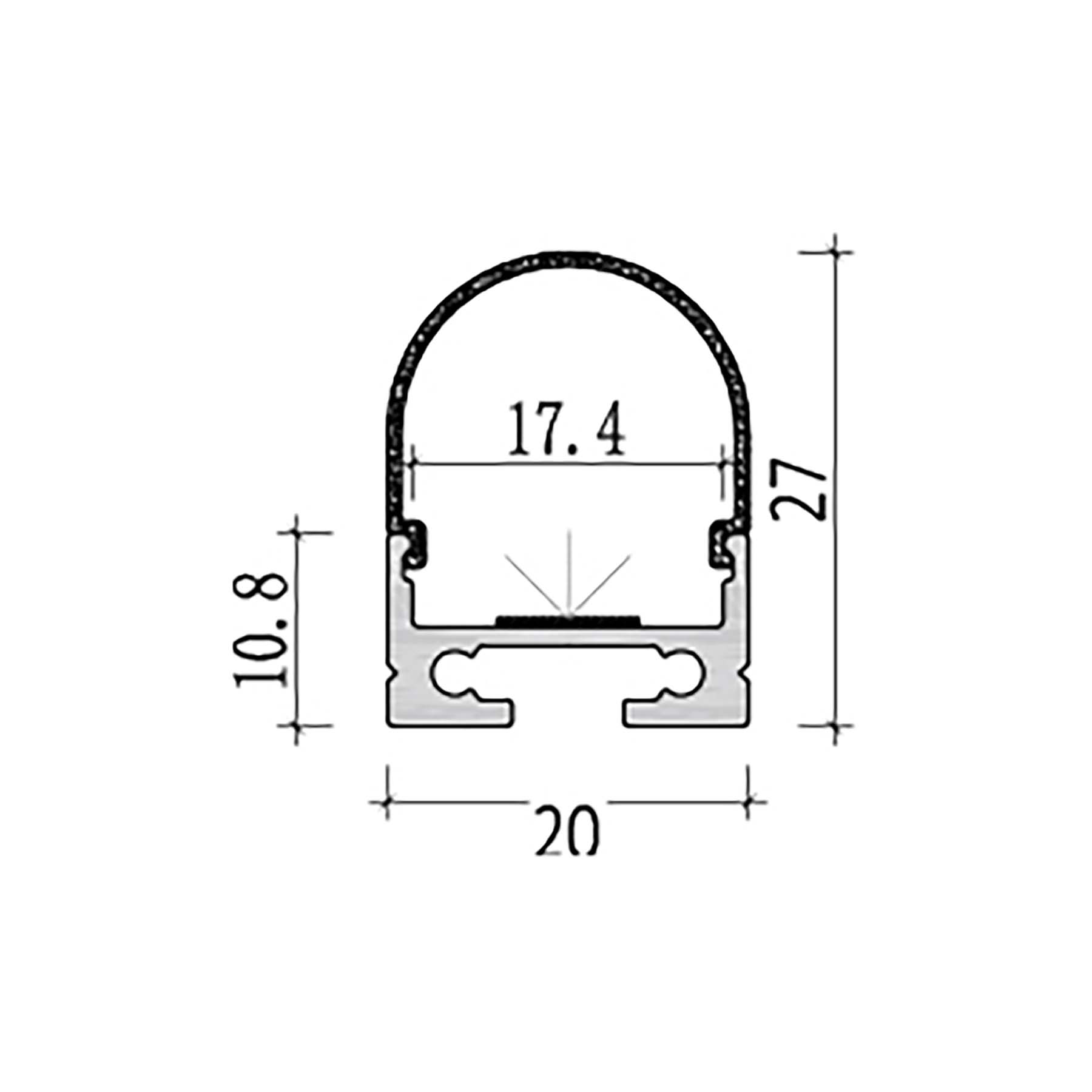 G.W.S. LED Surface Mounted LED Aluminium Profile 20x27mm (069-M2027-R)