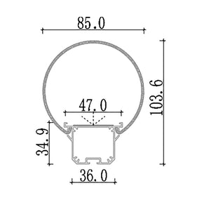 G.W.S. LED Suspended LED Aluminium Profile 85x103.6mm (193)