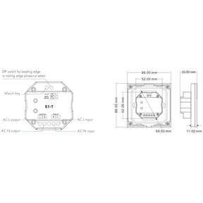 G.W.S. LED Touch Panel Triac Dimmer S1-T