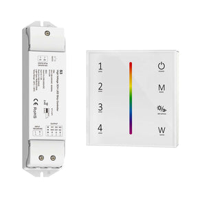 G.W.S. LED White LED 100-240V AC RGB/RGBW Controller S3 + 4 Zone Panel Remote Control 100-240V AC Input T14-1
