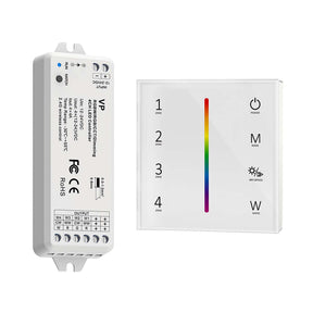 G.W.S. LED White LED 12-24V DC RGB/RGBW Controller VP + 4 Zone Panel Remote Control 100-240V AC Input T14-1