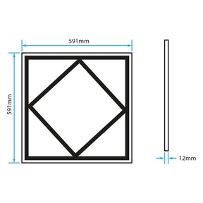 G.W.S LED Wholesale 595x595mm LED Panel Lights LED Diamond Lattice Panel Frame Border Edge Light 591x591mm 60W