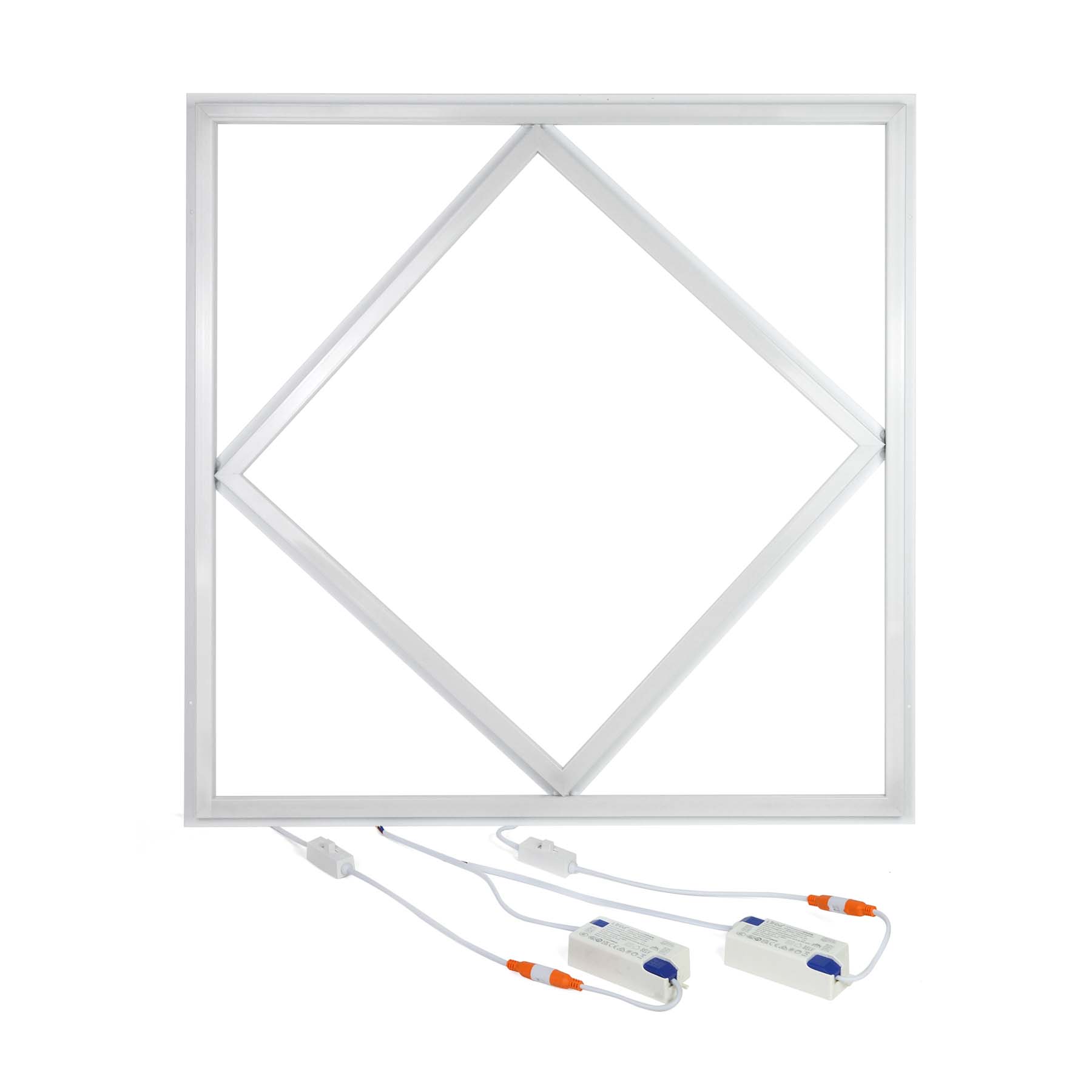 G.W.S LED Wholesale 595x595mm LED Panel Lights LED Diamond Lattice Panel Frame Border Edge Light 591x591mm 60W
