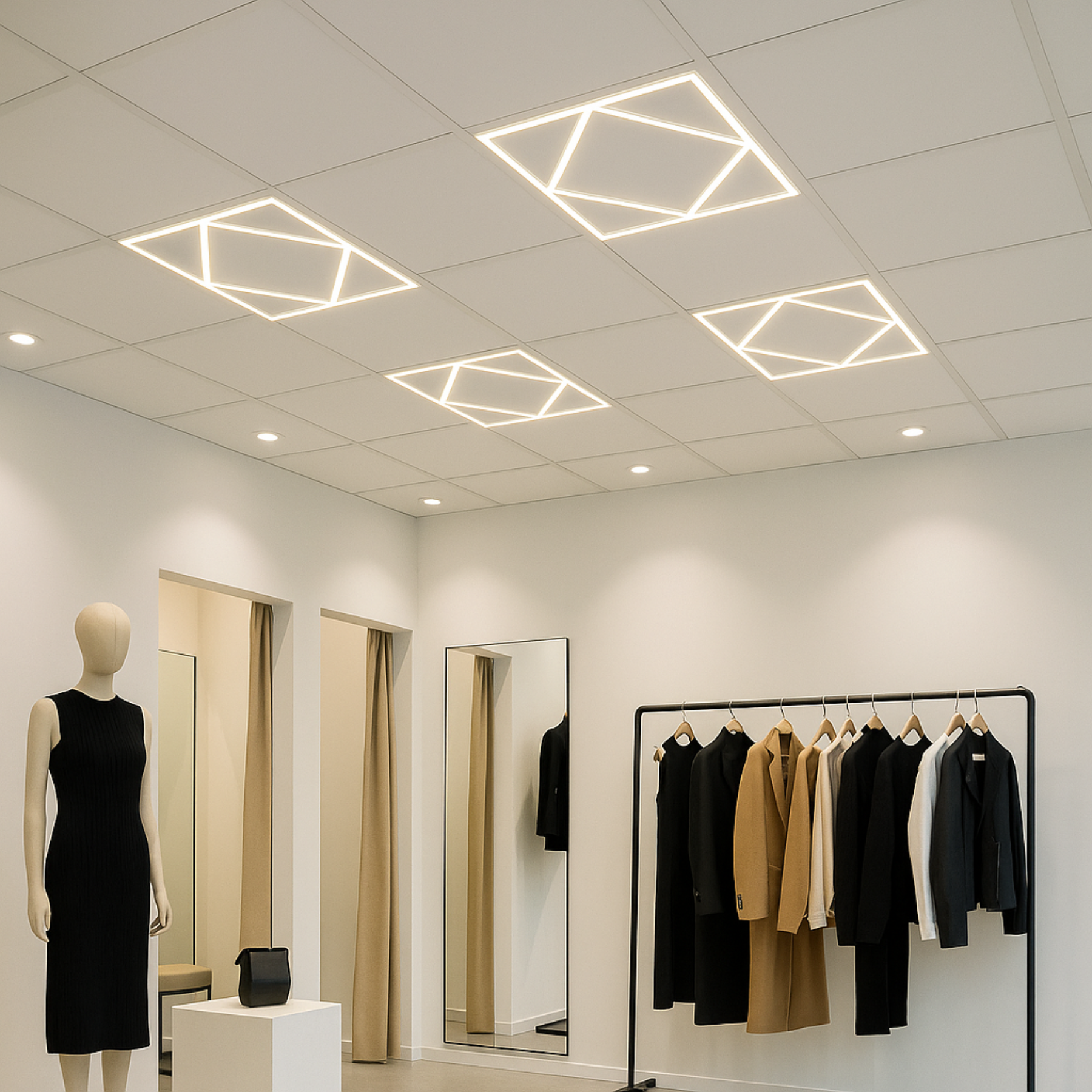 G.W.S LED Wholesale 595x595mm LED Panel Lights LED Diamond Lattice Panel Frame Border Edge Light 591x591mm 60W